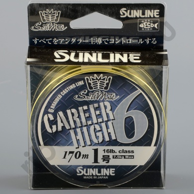 Шнур плетёный Sunline Career High 6 HG 170m Yellow #1.0 16lb