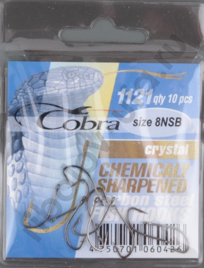 Одинарные крючки Cobra CRYSTAL сер.1121 разм.008