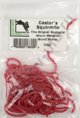 Черви Hareline Casters squirmito the original squiggly worm material  #22 Blood worm
