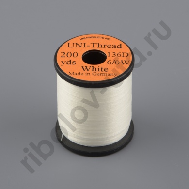 Монтажная нить Uni Thread 6/0 200y White  (вощеная)