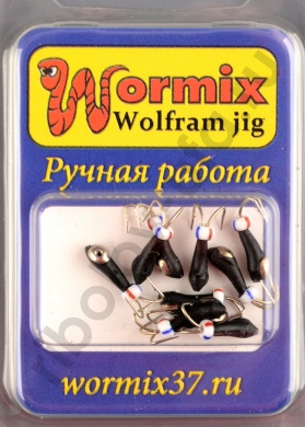 Мормышка Wormix точеная вольфрамовая Коза d=2.5 перевертыш с серебряной коронкой арт. 1462