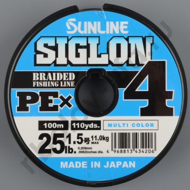 Шнур плетёный Sunline Siglon PEx4 100m Multicolor #1.5/ 25lb