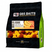 Бойлы GBS Baits тонущие насадочные 20мм 1кг Banana-Scopex Банан+сладости