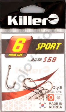 Одинарные крючки Killer Sport S-59 № 6
