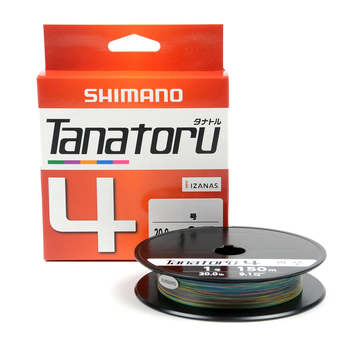 Шнур плетёный Shimano Tanatoru 4PE 150м # 0,8 17,8Lb 8,1 кг multicolor 