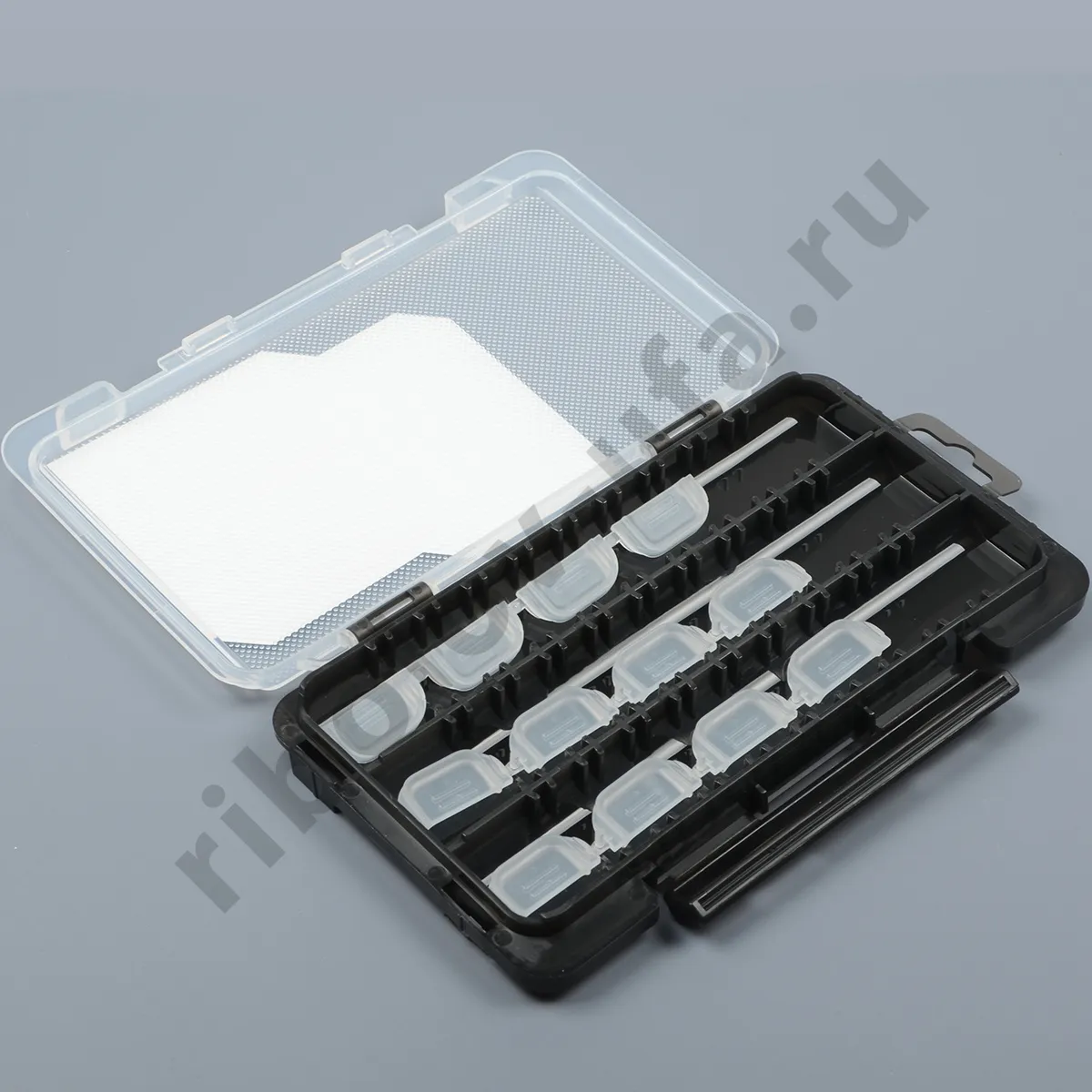 Коробка Kosadaka Light Game Case A 175*105*18мм чёрная стыкуемая, 3 продол.секции + съёмн.вст