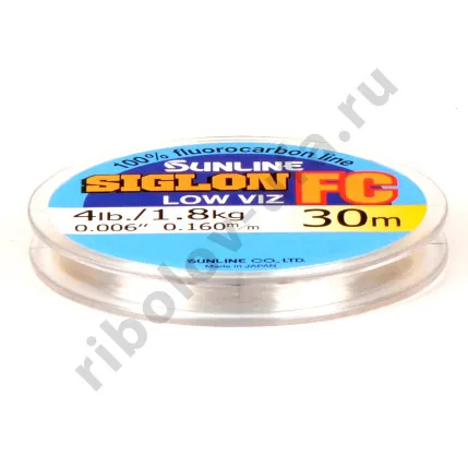 Леска флюорокарбон Sunline FC Siglon, Clear, 30 м, 0.180 мм, 2,2кг #1.0