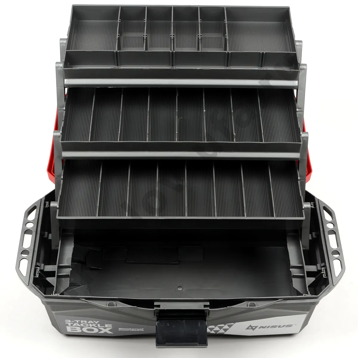 Ящик рыболовный Nisus Tackle Box 3-х полочный, цв. красный
