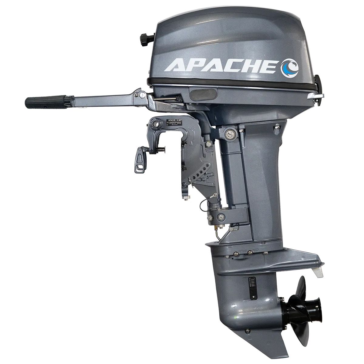 Лодочный мотор 2-х тактный Apache T 9.9 BS PRO с баком 24 л + винт 11 шага