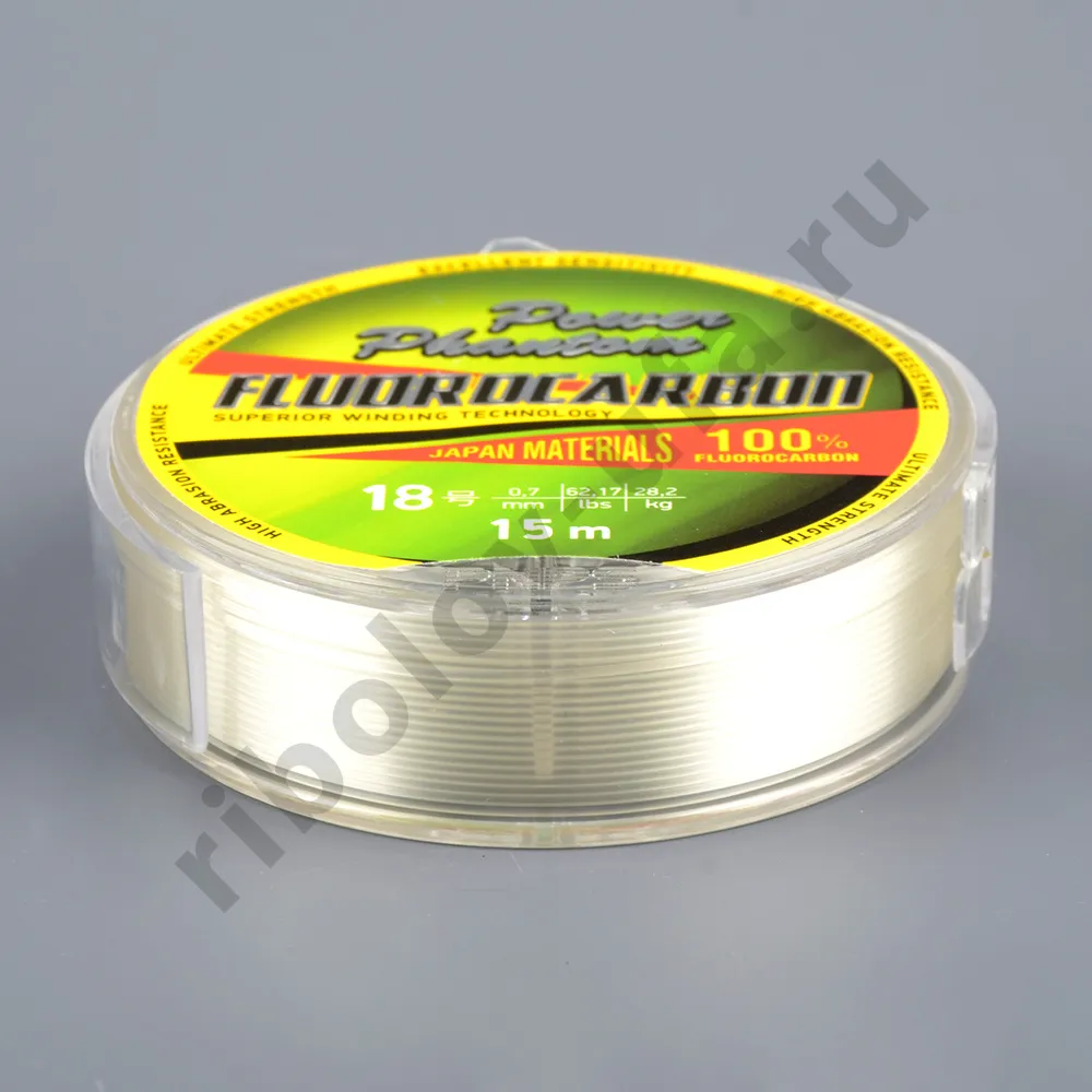 Леска Power Phantom Fluorocarbon, 15м, 0.60мм, 23.7кг, прозр.