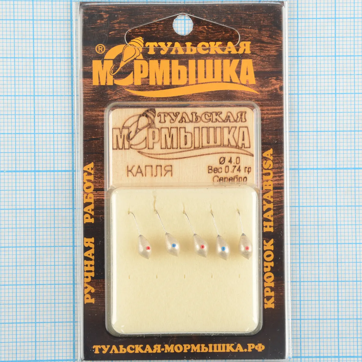 Мормышка вольфрам.Тульская Капля с кембриком 4,0мм серебро