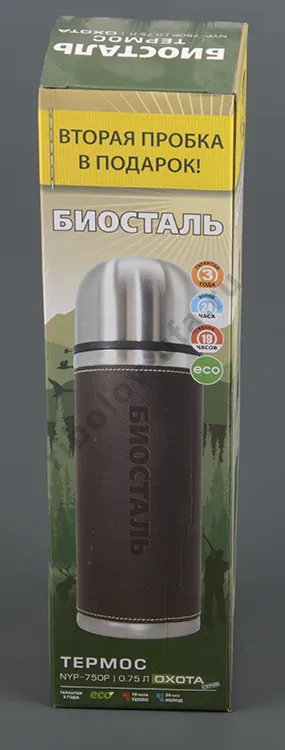 Термос Biostal-Охота узк.горло, кожан вставка 0,75л (NYP-750P)