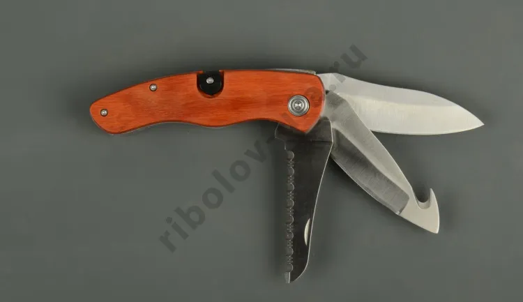 Нож складной Kosadaka N-F51 19.0/11.0 см, 215 гр., охотничий, 3 в 1 (нож, шкуродер, пила)