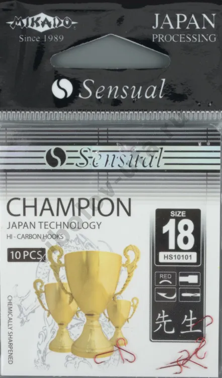 Крючки Mikado - Sensual - Champion №18 Red (фас.=10уп.)