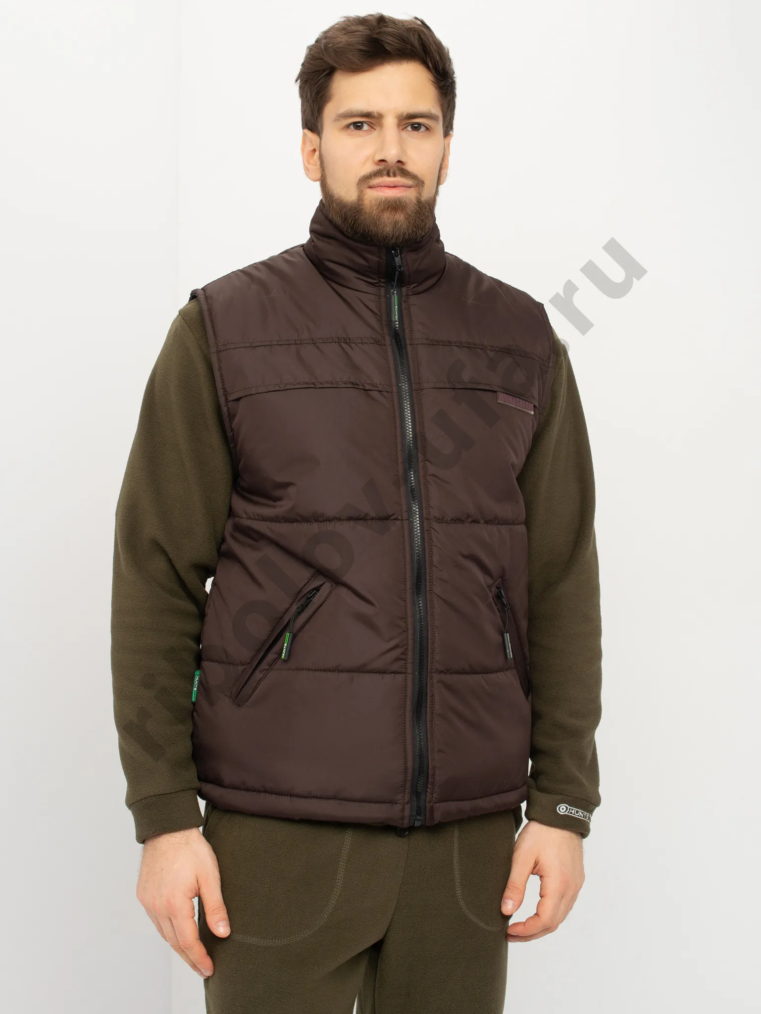 Жилет утепленный Huntsman Беркут цв. Коричневый ткань Дюспо р. 48-50, рост 176
