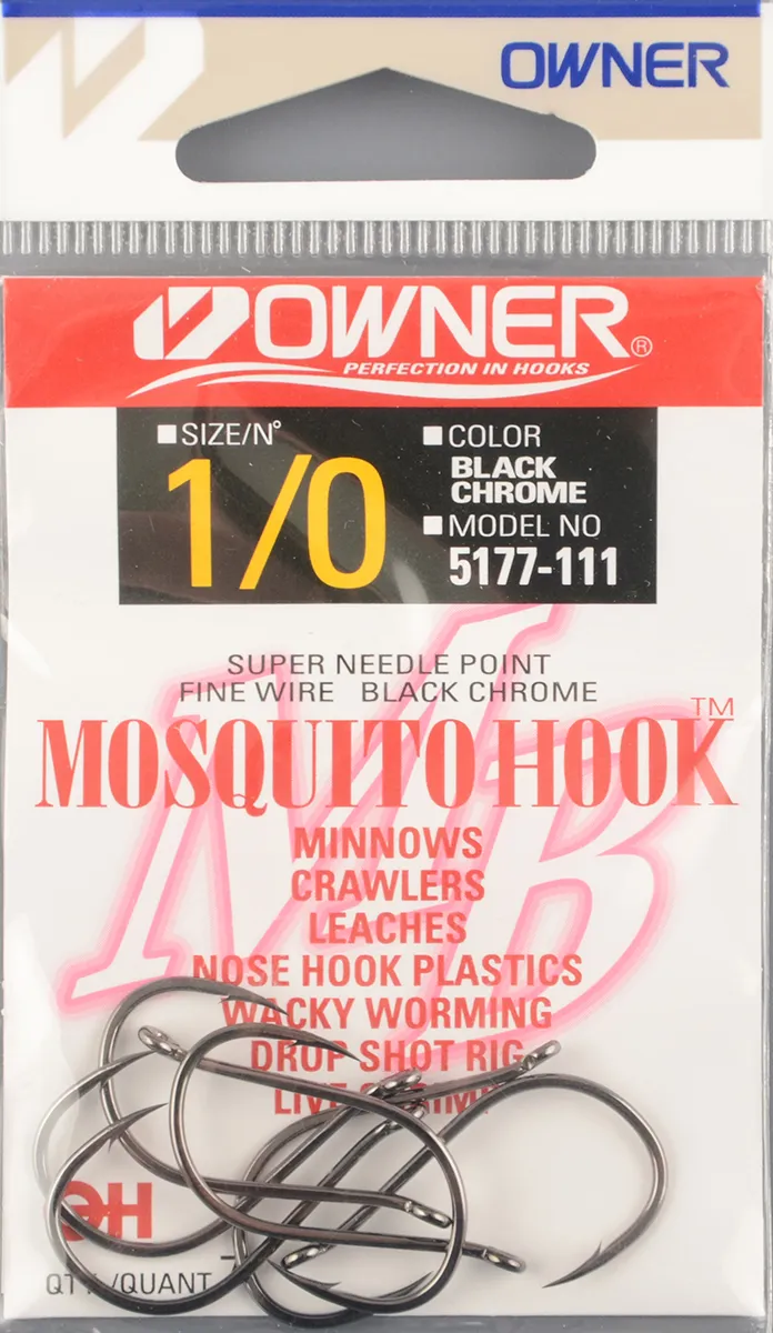 Одинарные крючки Owner Mosquito Hook BC №5177 №1/0