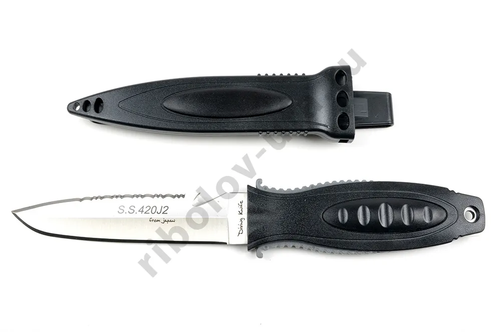 Нож для подводной охоты Sargan Барракуда черный 260B/KN-95black