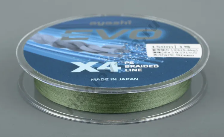Шнур плетёный Ayashi Evo-X4 (dark green) 150м 0,132мм 