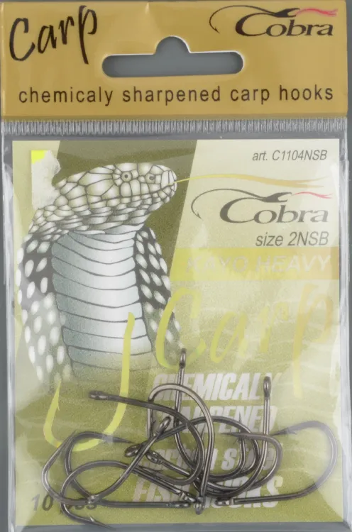 Одинарные крючки Cobra CARP KAYO HEAVY сер.1104 разм.002