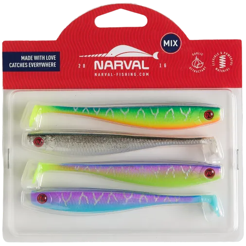 Силиконовая приманка Narval Fishing Skinny 12см Mix#M07 (4шт/уп)