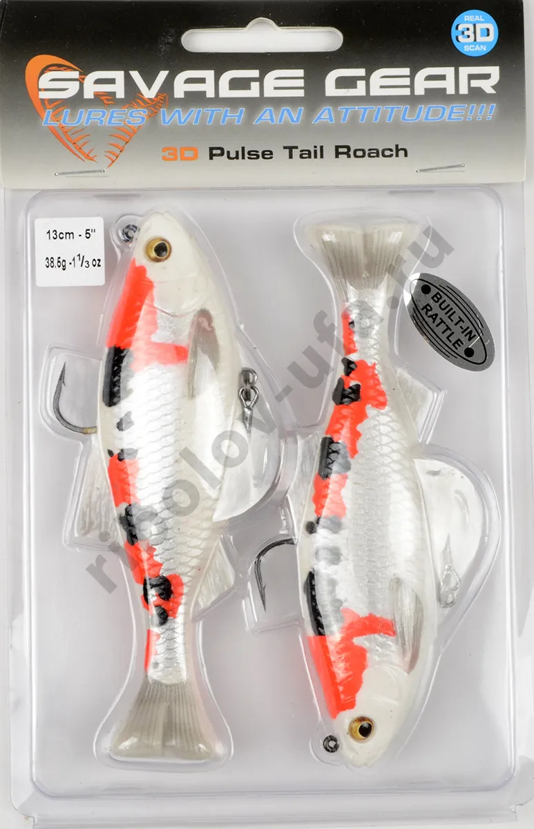 Силиконовая приманка Savage Gear 3D Pulse Tail Roach 13см 38,5гр koi  (тонущая) 63726