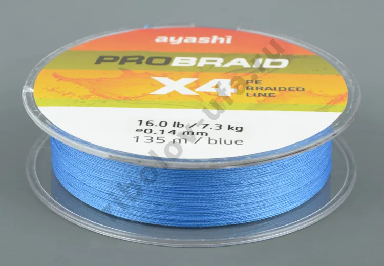 Шнур плетёный Ayashi Pro Braid-X4 (blue) 0,20 мм, 135 м