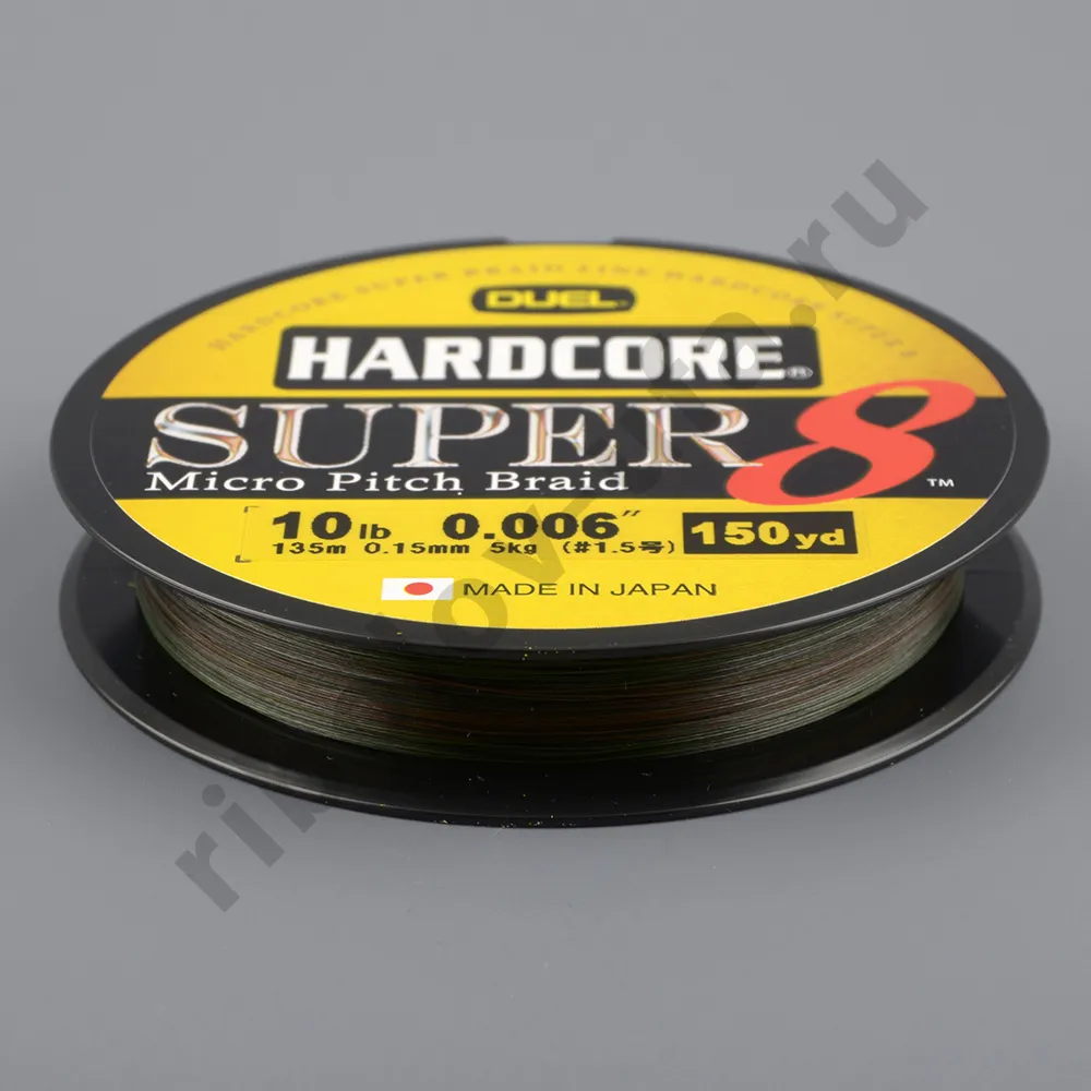 Шнур плетёный Duel Hardcore Super 8 135м Camo # 40Lbs 18кг 0.32мм