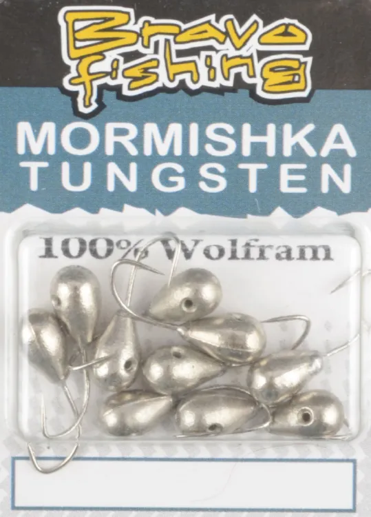 Мормышка вольфрам Bravo Fishing Капля с отверстием 6.00 мм, 2.60г. Sil