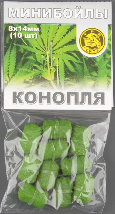 Минибойлы Три кита d.8х14мм Конопля на резинке (10шт/уп) 