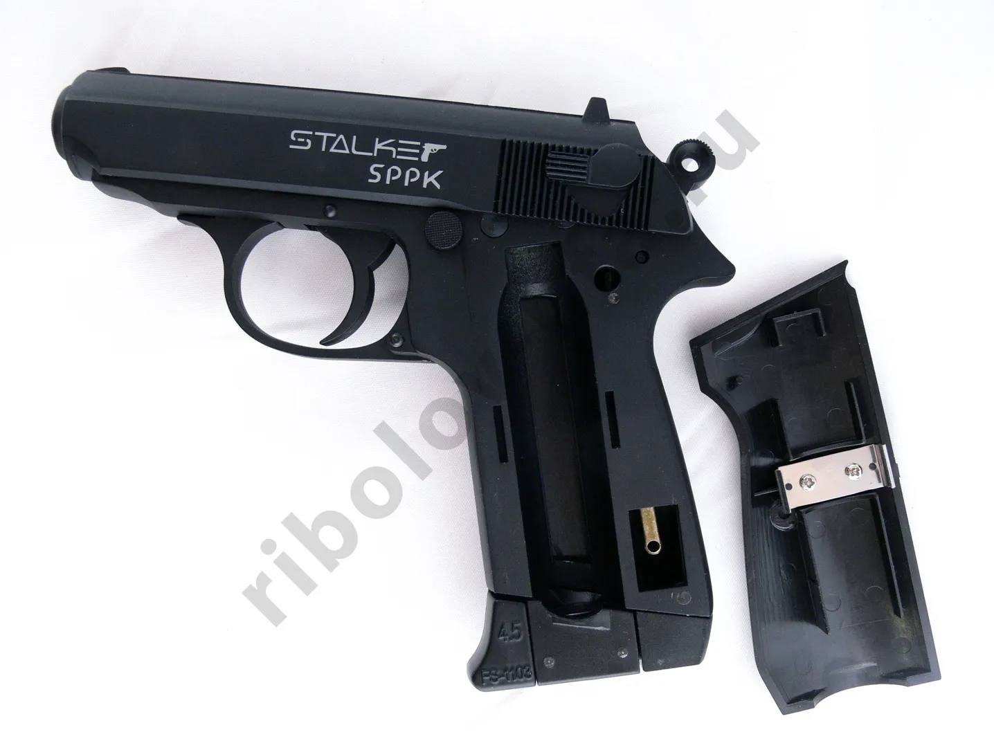 Пистолет пневм. Stalker PPKS (Walther PPK/S) к.4,5мм, 12г CO2, металл, 90 м/с, Blowback