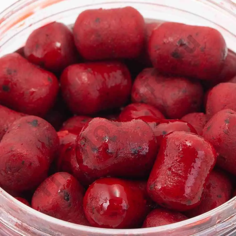 Бойлы Minenko Dumbells 14х20мм Strawberry (насадочные) вареные в дипе