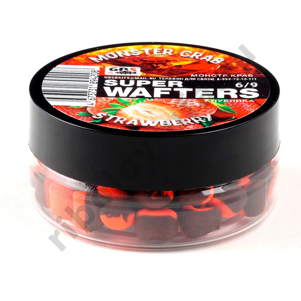 Вафтерсы (wafters) GBS нейтральной плавучести 6x9мм Монстр-Краб Клубника