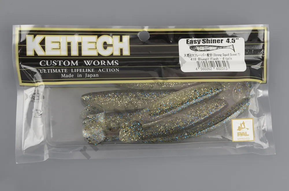 Силиконовая приманка Keitech Easy Shiner 4,5 inch 11см 7,5гр (6шт/уп) # 418 Bluegill Flash