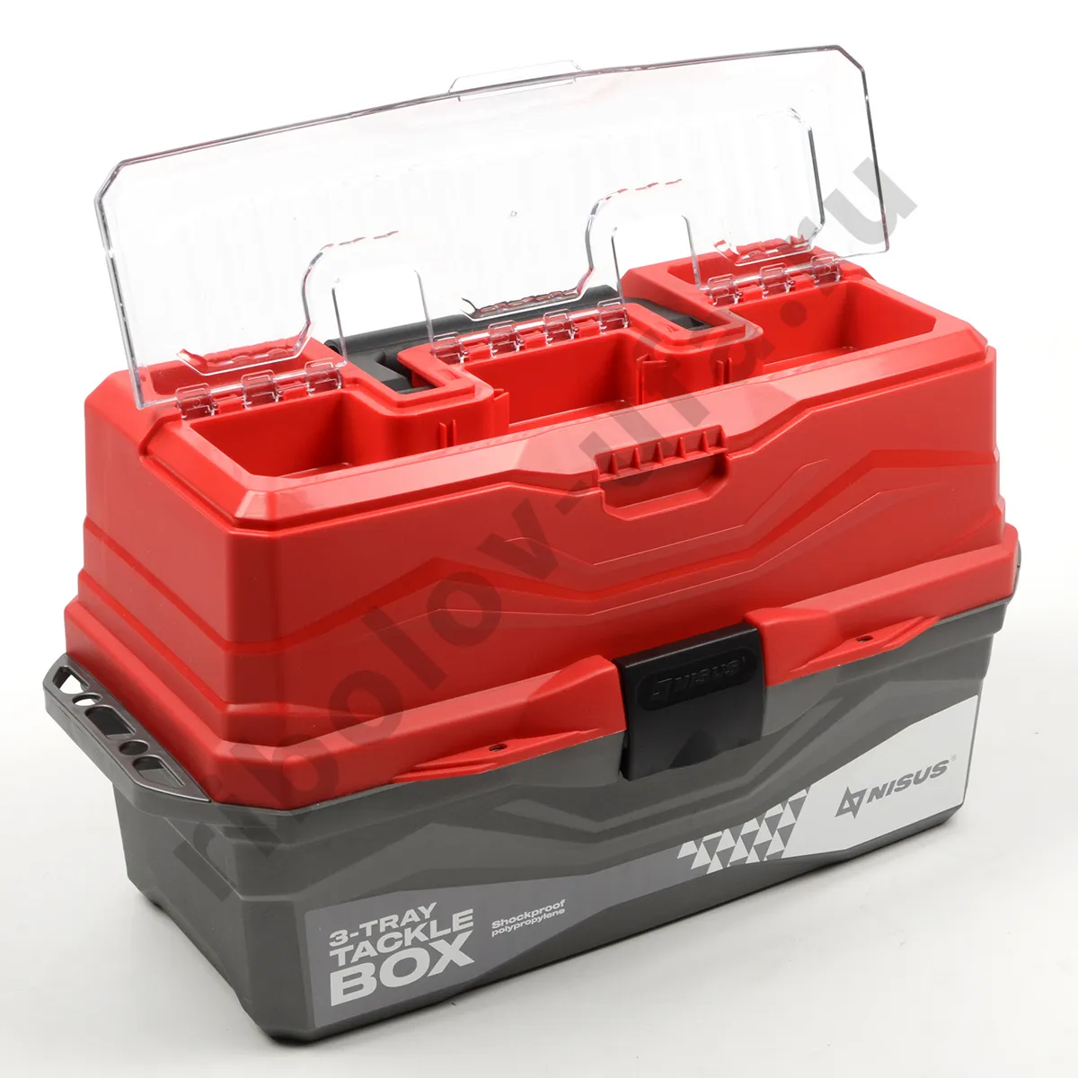Ящик рыболовный Nisus Tackle Box 3-х полочный, цв. красный