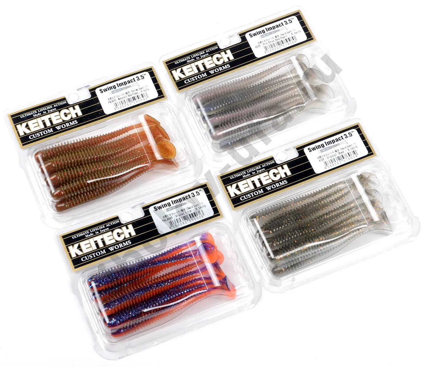 Силиконовая приманка Keitech Swing Impact 3.5 inch 8.8см 3.3гр (8шт/уп) # 101 Green Pumpkin PP
