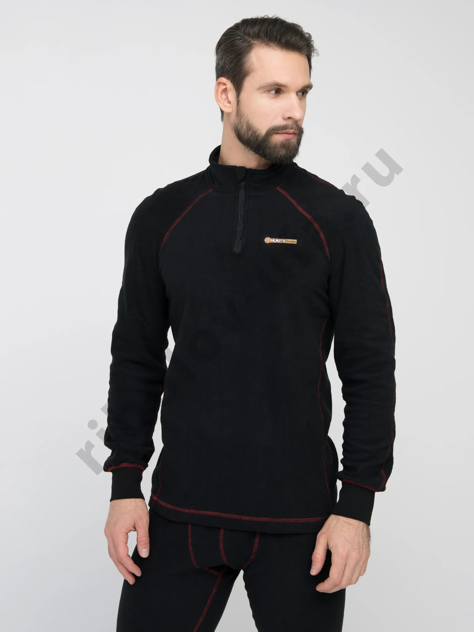Нижний слой Huntsman Thermoline ZIP цв.Черный, ткань Флис р. 44-46 (S)