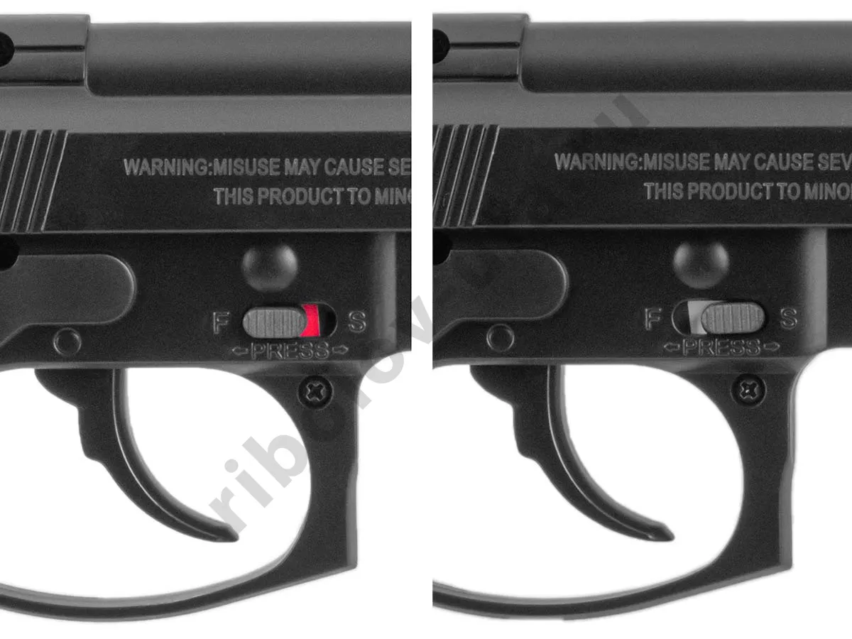 Пистолет пневм. Stalker S92PL, кал 4,5мм. 12г СО2, пластик, 120 м/с (Beretta 92)