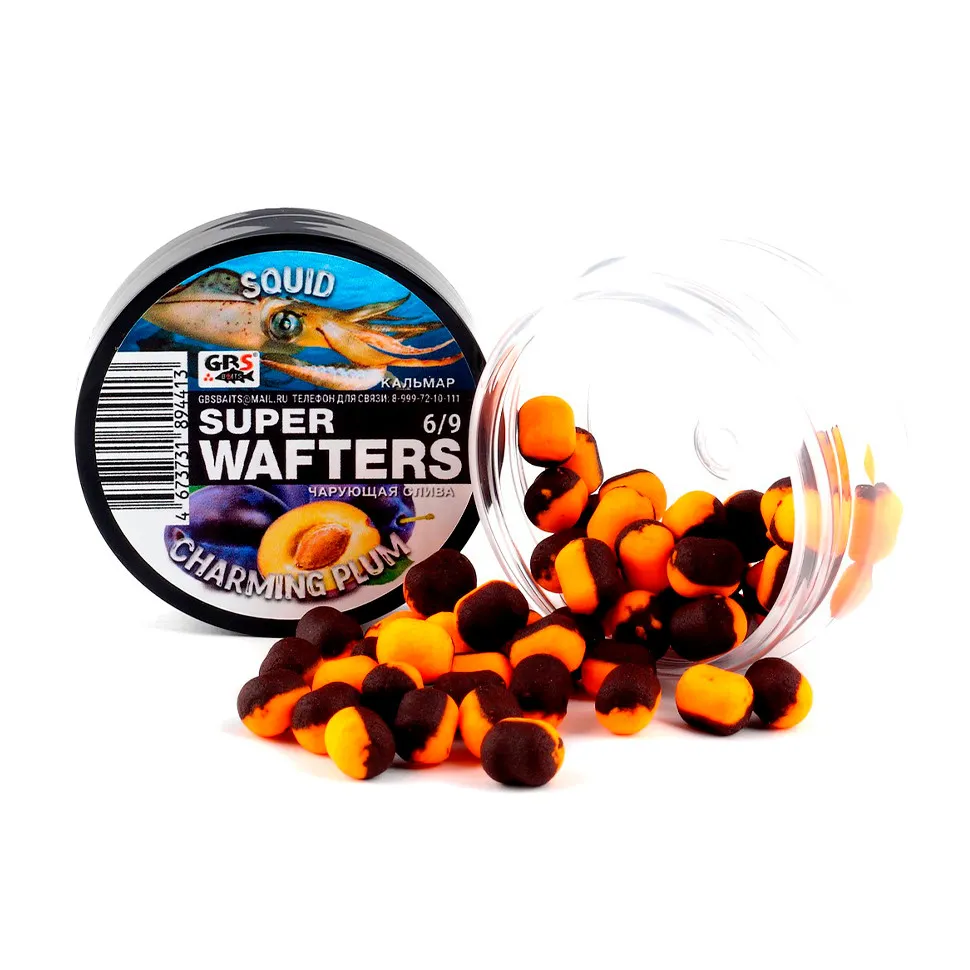Вафтерсы (wafters) GBS нейтральной плавучести 6x9мм Кальмар и Чарующая Слива