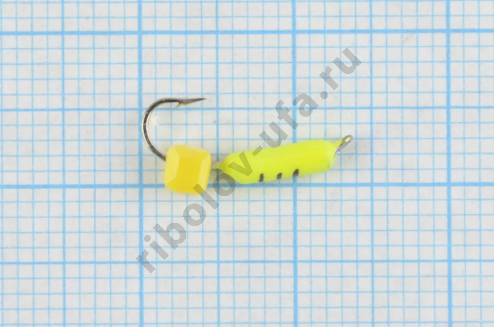 Мормышка Wormix точеная вольфрамовая Столбик d=2 с сырным кубиком (лимонный) арт. 483