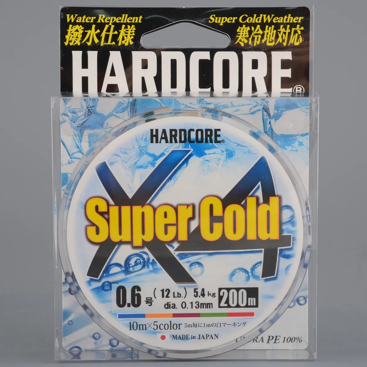 Шнур плетёный Duel PE Hardcore Super Cold X4 200м 5Color # 0,6 5,4кг 0.13мм