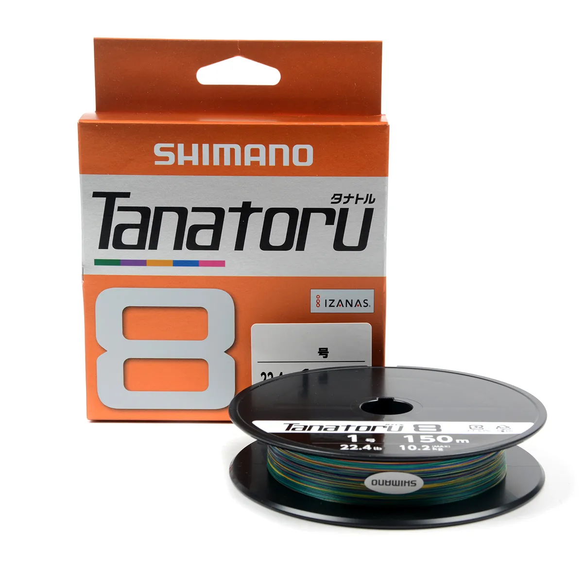 Шнур плетёный Shimano Tanatoru 8PE 150м # 0,8 18,3Lb 8,3 кг multicolor 
