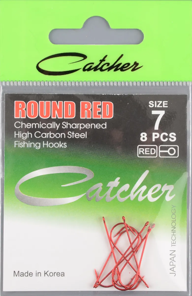 Одинарные крючки Catcher Round Red № 7