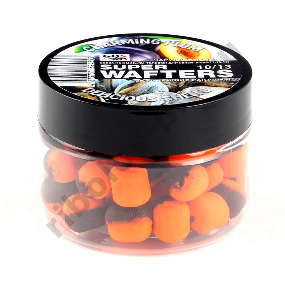 Вафтерсы (wafters) GBS нейтральной плавучести 10x13мм Чарующая Слива и Вкуснейшие Ракушки
