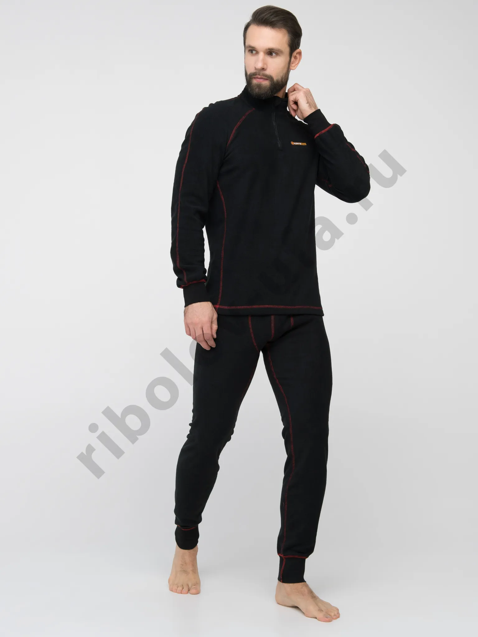 Нижний слой Huntsman Thermoline ZIP цв.Черный, ткань Флис р. 52-54 (XL)