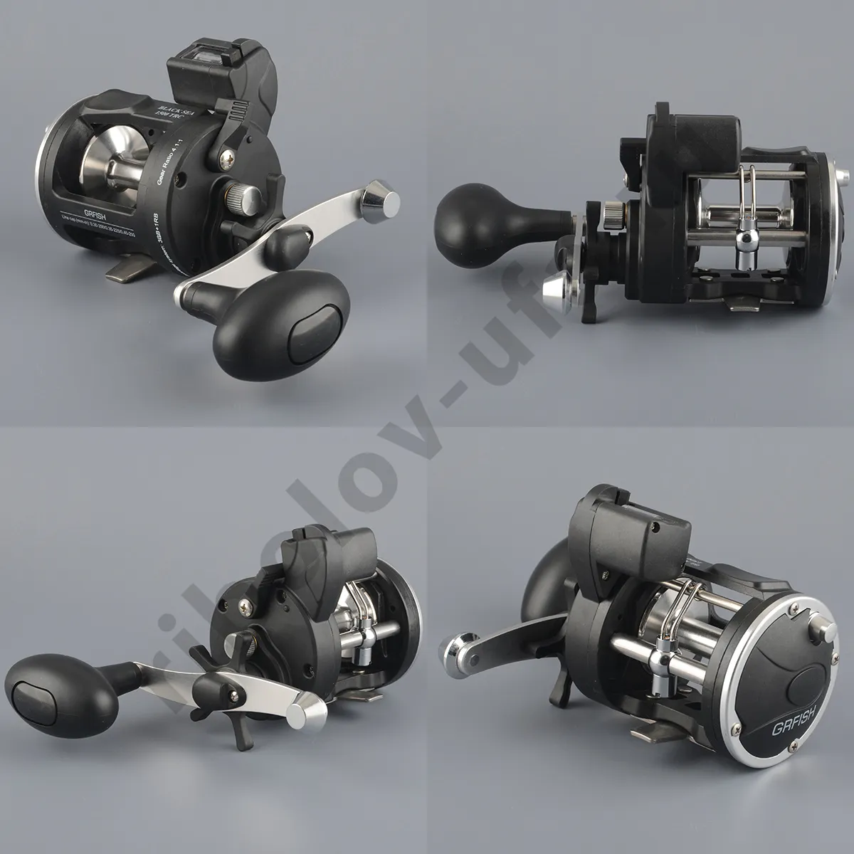 Катушка мульт. Grfish Black Sea 1500TRC (3+1RB, для троллинга, 0.35-260м, 3.8:1,счетчик метры)