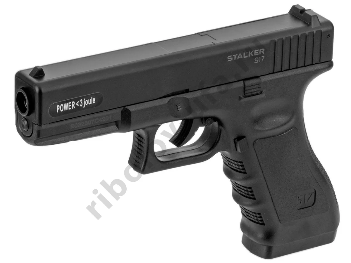 Пистолет пневм. Stalker S17, кал 4,5мм. 12г СО2, пластик, 120 м/с (Glock17)