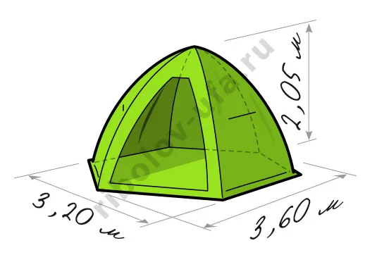 Палатка зимняя Лотос 5 Универсал Баня  9м.кв. 320x360x205  5,1кг дюрал