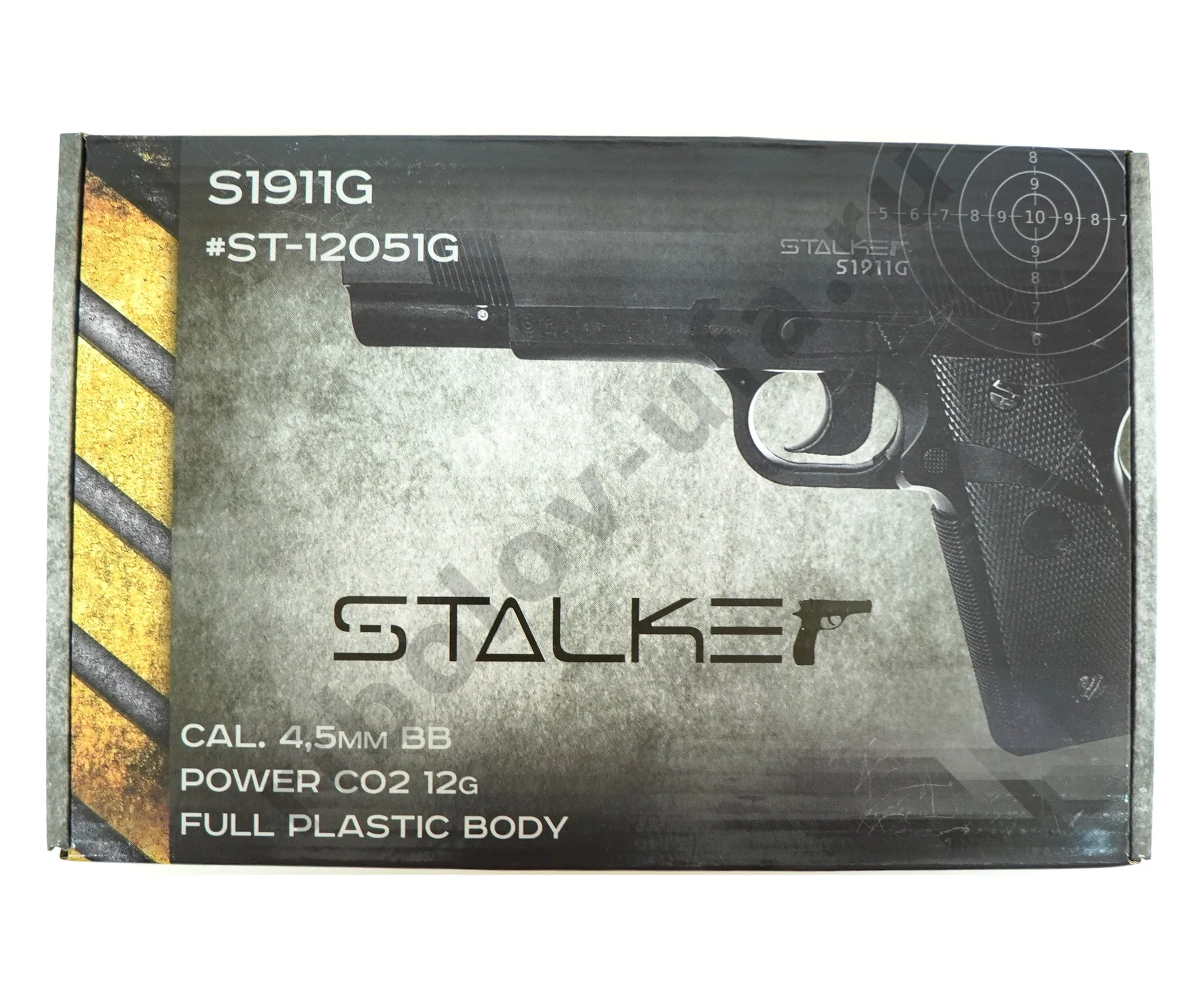 Пистолет пневм. Stalker S1911G, кал 4,5мм. 12г СО2, пластик, 120 м/с (Colt 1911)