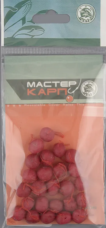 Бойлики Три кита Мастер Карп d.12 мм клубника (уп/15 шт)