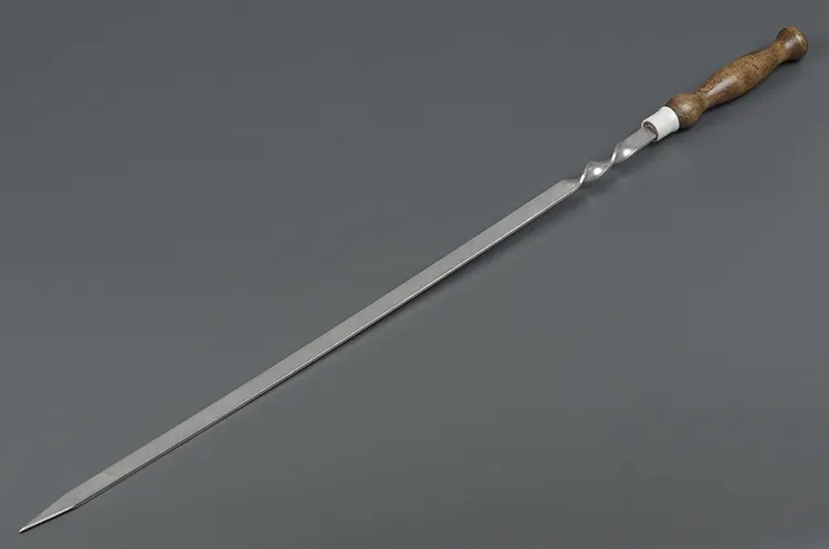 Шампур для шашлыка с деревянной ручкой 760х15х3Ш261  10-00-0005